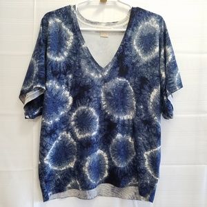 💜 Michael Kors Navy Blue Silk Top 1X - 0043A03